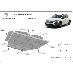 Stalowa osłona silnika Dacia Sandero 3 Stepway (2021-2026)